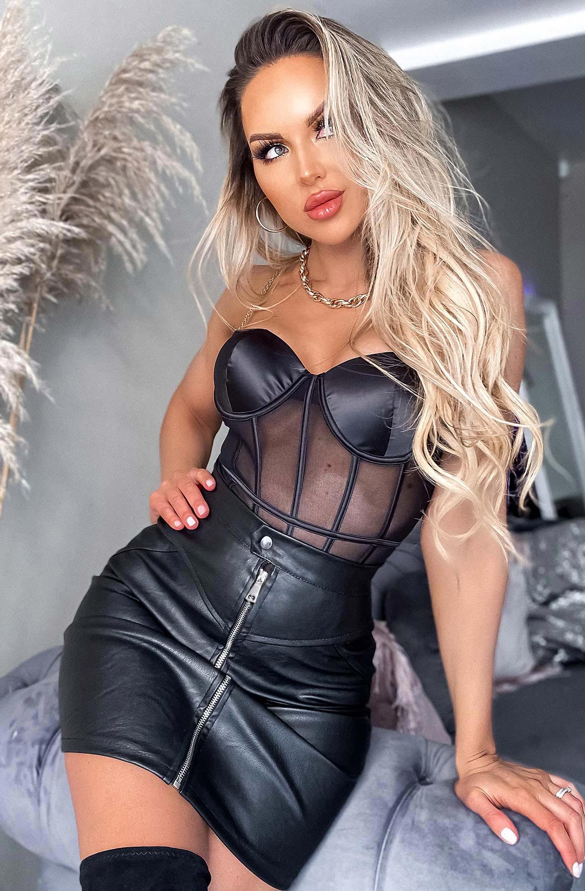 Faux Leather Mini Skirt