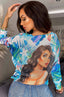 Girl Printed Batwing Top
