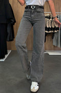 Wide Leg Grey Denim Jeans